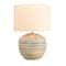 Hello Honey® 20" Multicolor Stoneware Table Lamp with Stripes and Linen Shade